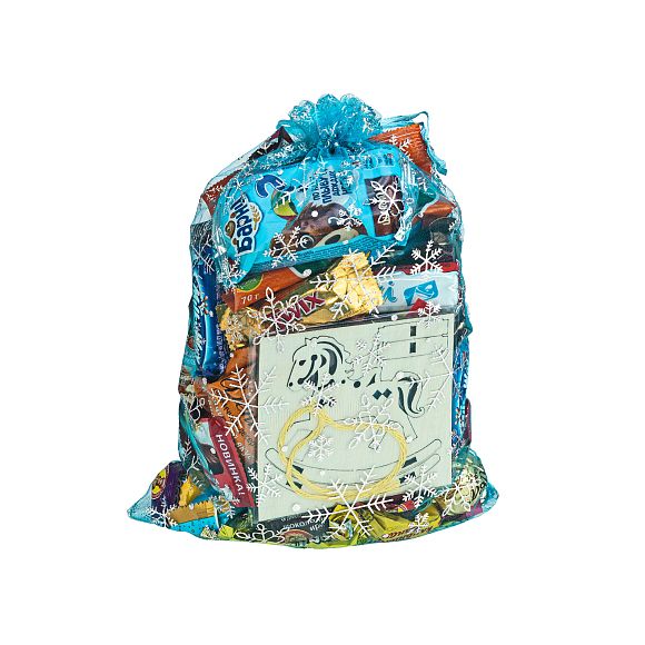 Сладкий новогодний подарок Мешочек Снежинки (Стандарт)